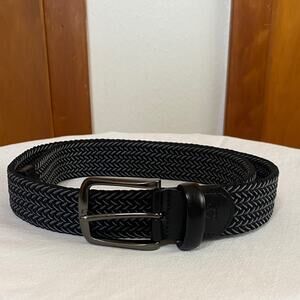 Original Penguin Black Gray Braided Belt Leather Accents Never Worn Pristine